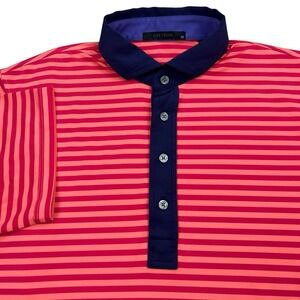 Greyson Natchez Striped Polo Mens Medium Red Purple‎ Golf Shirt Performance